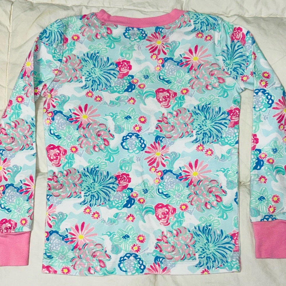 Lily Pulitzer for Pottery Barn kids unicorns in bloom pajamas sz 6 EUC - Picture 5 of 8